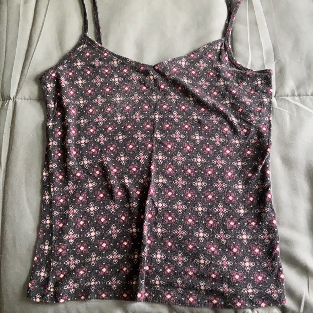 black/pink spaghetti strap crop tank